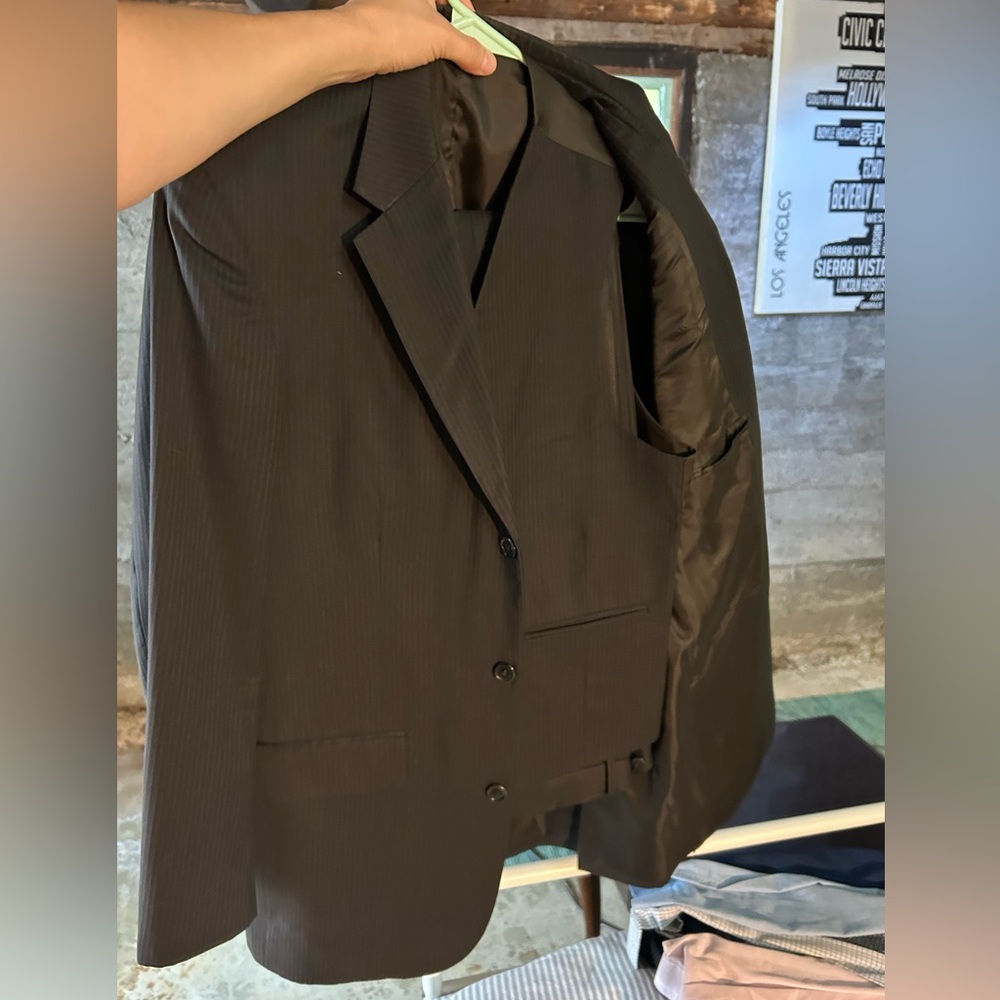 Chocolate brown suit 40L 34 waist